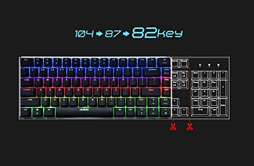 Ajazz AK33 Geek Mechanical Keyboard, 82 Keys Layout, Black Switches, White  LED Backlit, Aluminum Portable Wired Gaming Keyboard, Pluggable Cable, for  Games Work and Daily Use, Black price in UAE
